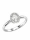 Single Stone Ring From 18K White Gold With Diamond