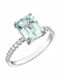 Inel Din Aur Alb 18K Cu Diamant
