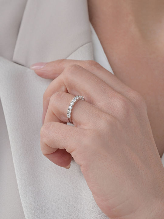 Women's Ring with Diamond in 18K White Gold