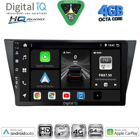 Digital IQ Ηχοσύστημα Αυτοκινήτου για Volkswagen Tiguan 2016-2024 (Bluetooth/USB/WiFi/GPS/Apple-Carplay/Android-Auto) με Οθόνη Αφής 10"