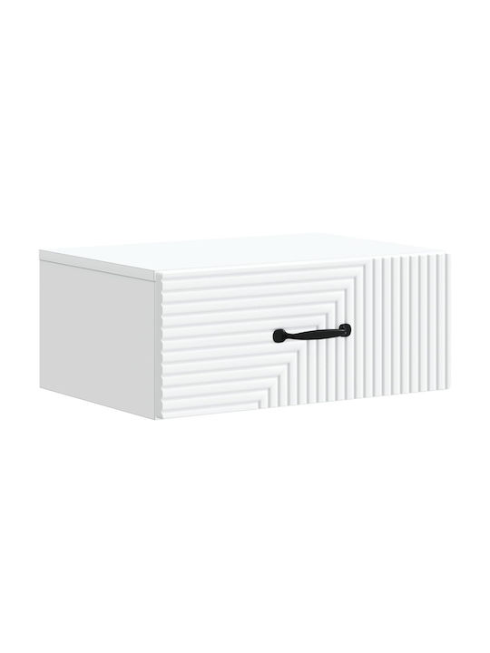 White Wooden Bedside Table 49x34.5x20cm