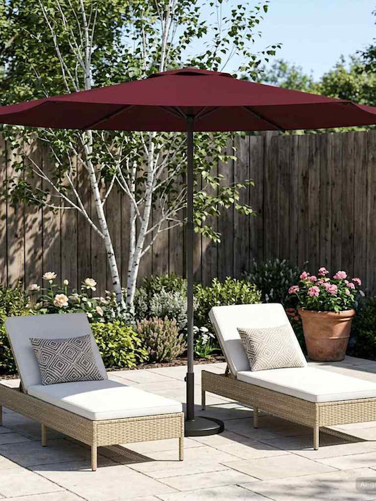 Round Aluminum Parasol Turquoise Diameter 3xHei...