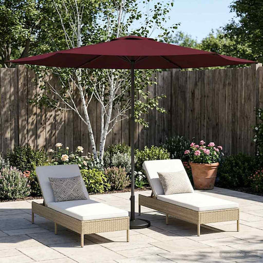 Round Aluminum Parasol Turquoise Diameter 3xHeight 2.23m