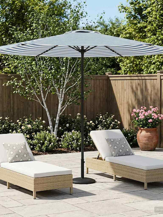 Round Aluminum Garden Parasol Blue Diameter 3xH...