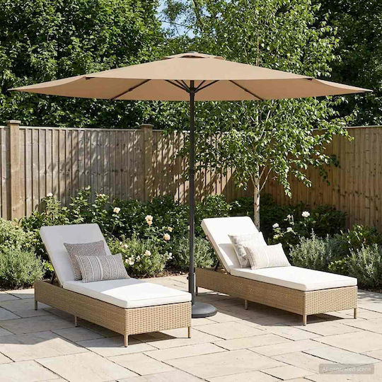 Garten- und Terrassen-Sonnenschirm Rundschreiben Aluminium Braune F3xH2.23m