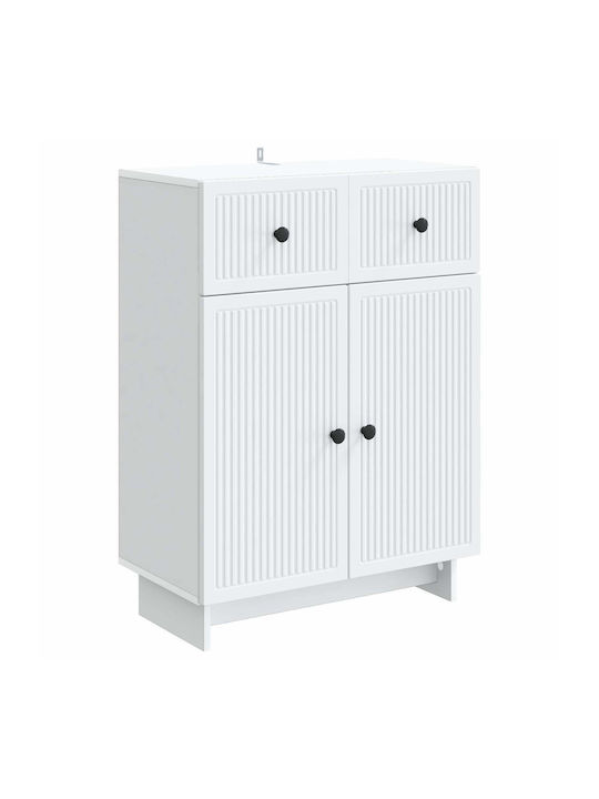 Sideboard aus Holz & Metall mit Schubladen Weiß...