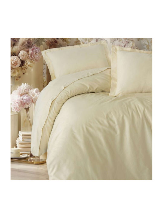 Cottonbox Set Huse Pentru Pilote 200x220cm Dublu Cu 2 Fețe De Pernă Și 1 Cearceaf Bej