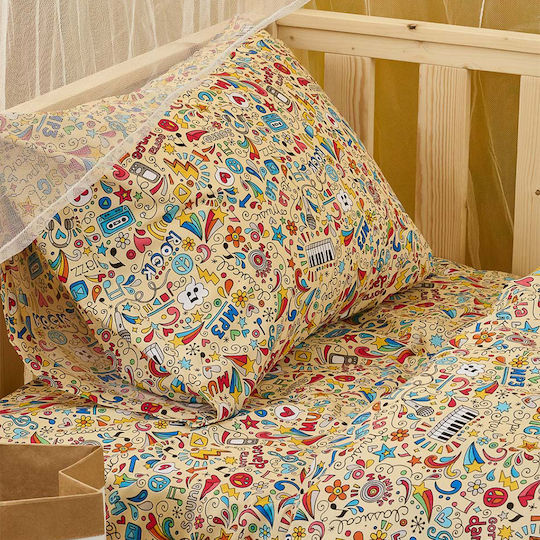 Whitegg C110 Set Bed Sheets Single 160x260cm Ecru 3 Pieces