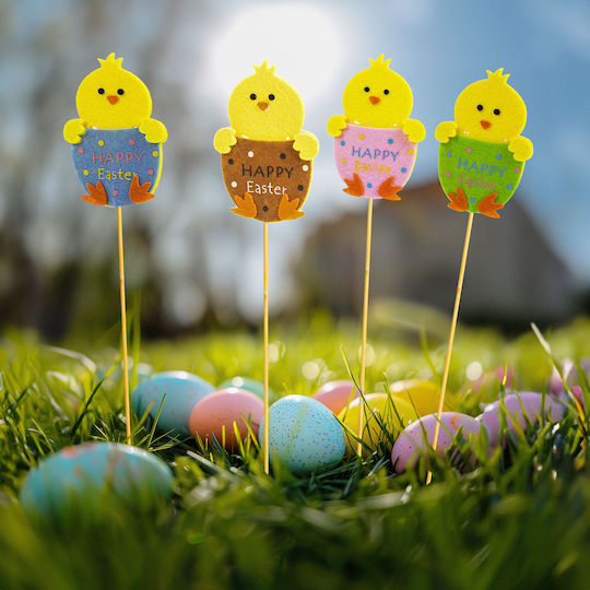 Easter Chick On A Stick Decoration Easter Decoration Pot Garden 9 Cm Chick Figurine