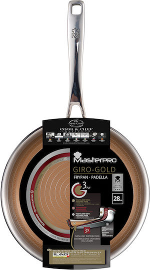 Bergner Masterpro Stainless Steel Pan with Non-Stick Coating 28cm