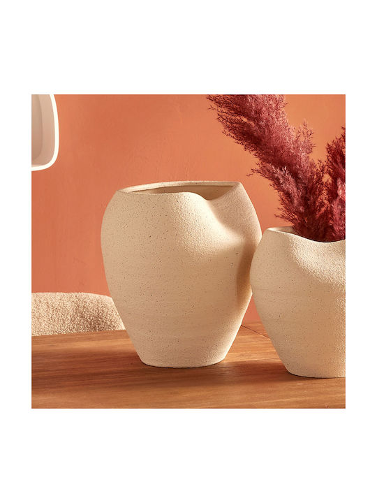 Dekorative Keramik Vase Sien Ecru 27,5x27,5xH29,5cm