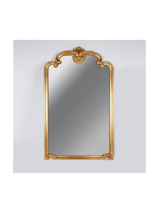 Full-Length Wall Mirror with Yellow Glass Frame 130x80cm