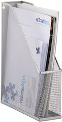 Relaxdays Suport Metalic Pentru Documente A4 31,5x25x7,2 Cm Argintiu Design Modern