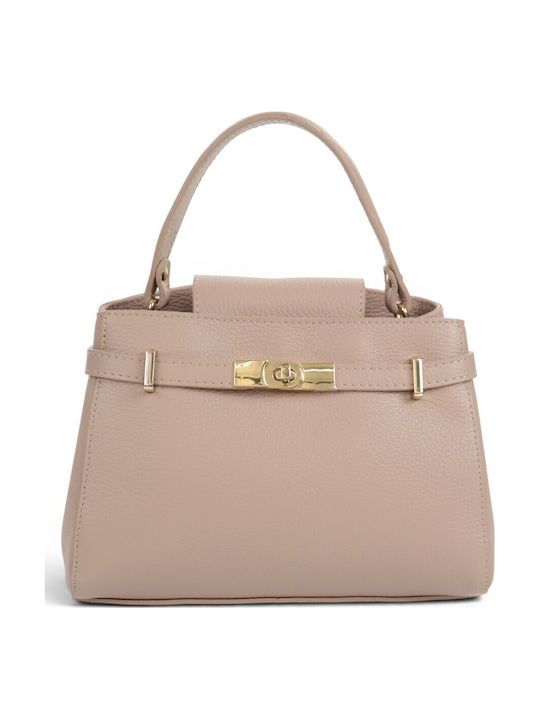Passaggio Leather Geantă De Piele De Umăr Bej