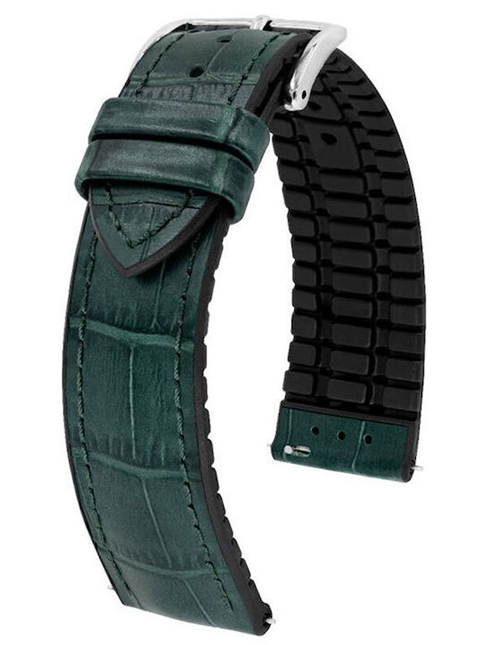 Hirsch Paul Δερμάτινο Λουράκι Πράσινο 22mm