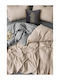 SteweHome Cotton Duvet Cover Set 220x180cm Double With 2 Pillowcases Ecru