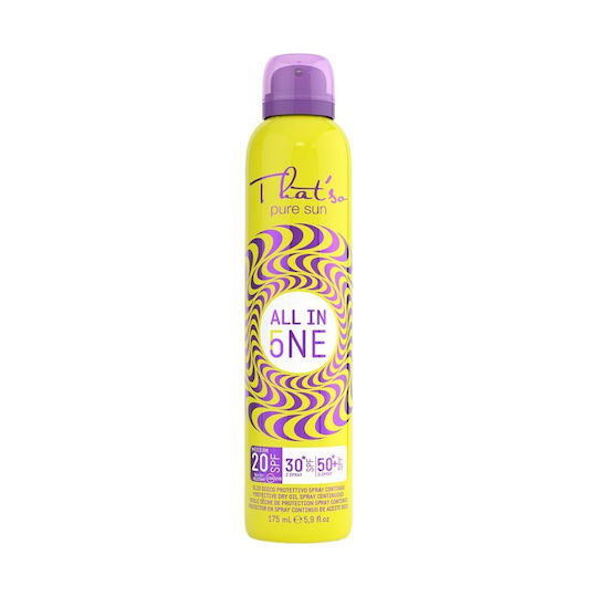 That'so Pure Sun Αδιάβροχο Αντηλιακό Λάδι Σώματος SPF20 σε Spray 175ml