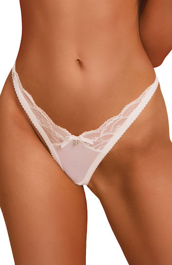 Λευκό Στρινγκ Δαντέλα Obsessive Weddya Thong Ean 5901688269879