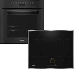 Miele Άνω Πάγκου με Επαγωγικές Εστίες Μαύρος H 7264 B + KM 7361 FR