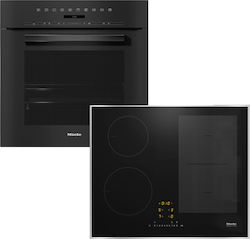Miele Άνω Πάγκου με Επαγωγικές Εστίες Μαύρος H 7264 B + KM 7466 FR
