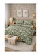 SteweHome Σετ Παπλωματοθήκη Βαμβακερή 200x220cm Διπλή με 2 Μαξιλαροθήκες Πράσινη