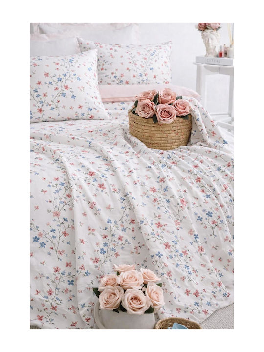 SteweHome Cotton Duvet Cover Set 195x230cm Double With Pillowcase Black
