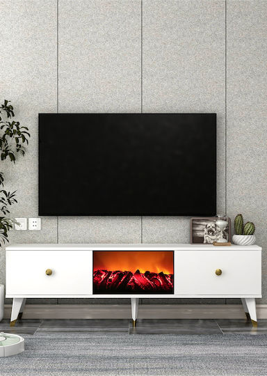 TV-Ständer Weiße Schwarze M150xT30xH46cm