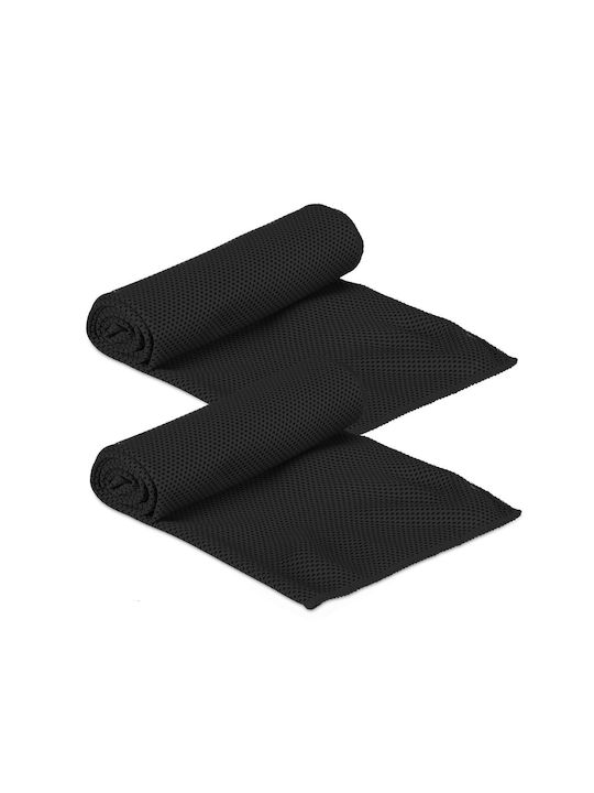 Relaxdays Set 2 Cooling Towels Black Transparent Grey 0.1x30x90 Cm Relaxdays Set 2 Cooling Towels Black Transparent Grey 0.1x30x90 Cm
