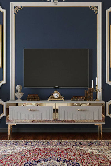 Gold TV Stand L120xD30xH41cm