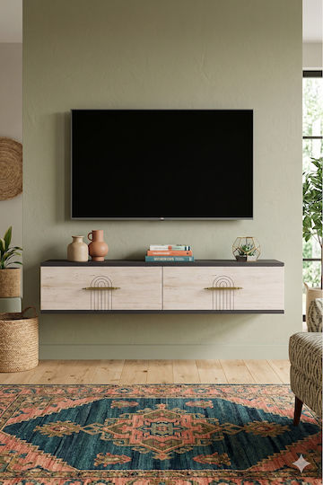 Έπιπλο TV Επιτοίχιο Χρυσό 120x30x26εκ.