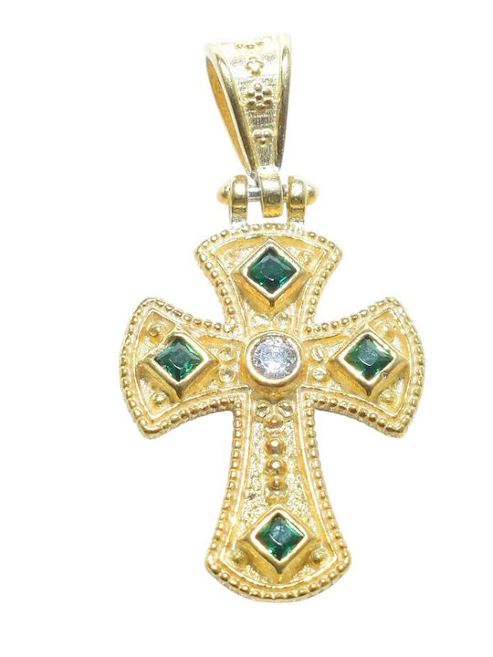 Gatsa Gold Plated Byzantine Cross Without Chain