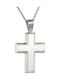 Männlicher Weißgold Kreuz 14K mit Kette