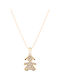 Gold 14K Pendant Girl Black Cord 40cm