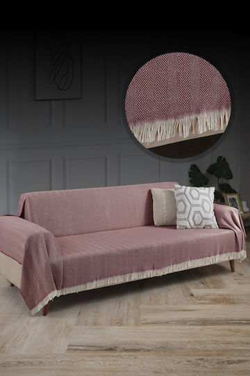 SteweHome Three-Seater Sofa Throw 180x300cm Burgundy