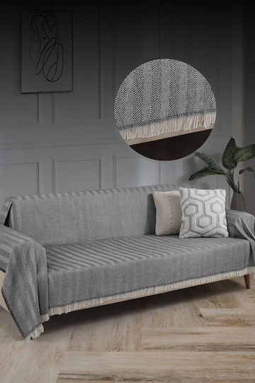 SteweHome Ριχτάρι Τριθέσιου Καναπέ 180x300εκ. Μαύρο