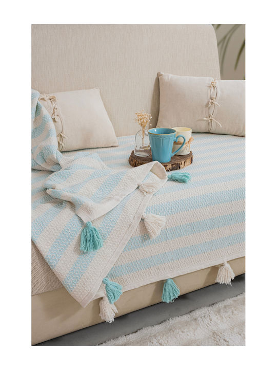 SteweHome Cuvertură Pentru Canapea De Fotoliu 115x201cm Cuvertură Canapea Cu Pompon