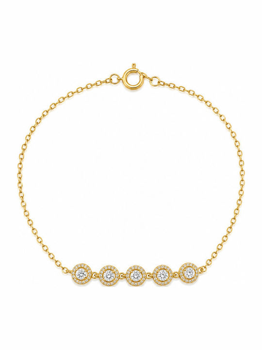 Jooliete Damentäuberarmband Rosette aus Silber Vergoldet mit Zirkon
