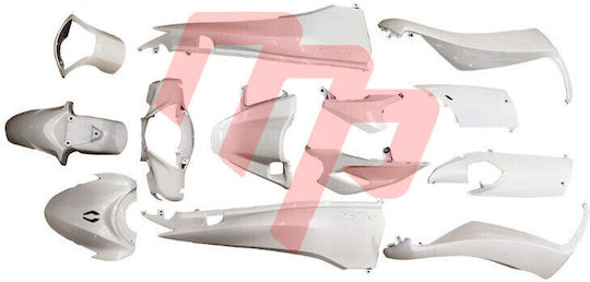 Κουστουμι Κιτ Πλαστικα Honda Sh 125 Sh150 13-17 Λευκο Ασπρο Μεταλλικο 13τεμ