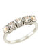 Women's Ring with Zircon in 14K White Gold