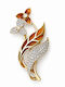 Brosche Blume aus Gold 14K Gelbe
