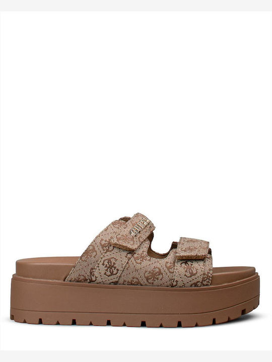 Guess Women's Flatform Sandals Brown