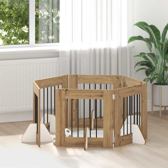 vidaXL Foldable Dog Park Made of Metal in Brown Colour 60 x 60 x 60 cm