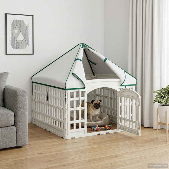 vidaXL Plastic Dog Park with 4 Panels 88x58x95cm White