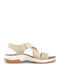 Damen Flache Sandalen Beige