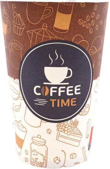 Time Еднократна Хартия Кафява Чаша 360ml