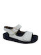 Leather Women's Flat Sandals White