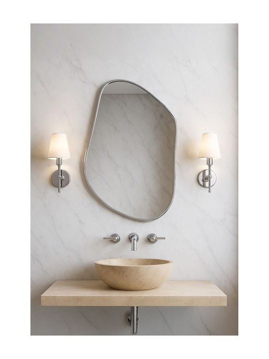 SteweHome Bathroom Mirror Made of Metal 90x105cm Silver