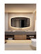 SteweHome Ασύμμετρος Καθρέπτης Μπάνιου Led από MDF 28x50cm Κίτρινο