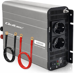 Qoltec Auto-Stromwandler Ms Wave 12v 230v 2000w/4000w Usb Kompatibel mit Lifepo4 Gel Agm