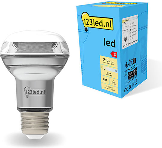 123led Λάμπα LED 3W για Ντουί E27 και Σχήμα R63 Θερμό Λευκό 210lm